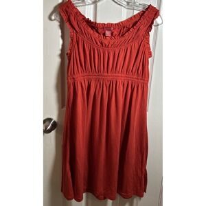 Zoey Beth Orange Sundress Dress size L Stretch Flowy‎ Boho